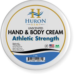 Huron Hemp - CBD Cream – Hand & Body Lotion Athletic Strength – 750mg – 1oz