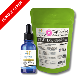 Huron Hemp 500mg Pet Tincture with 20 Count Soft Bake Chew