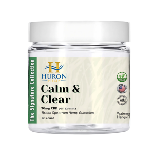 Huron Hemp - Gummies - Calm & Clear 30mg CBD - BSO - Watermelon & Mango 30ct