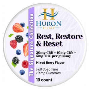 Huron Hemp - Gummies - Rest, Restore & Reset - 4:2:1 FSO - Mixed Berry 10ct